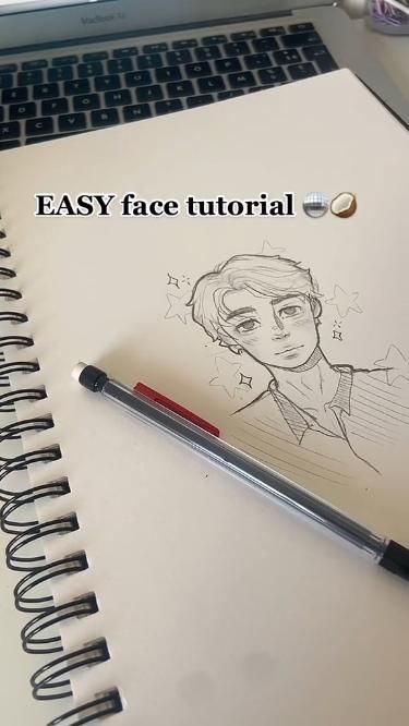 Boy Easy Face Drawing, Art Tutorial Character Sketches Tutorial, How To Draw Someone Standing, Drawing Face Videos, Easy Beginner Art Drawings, How To Draw Face Sketch, How To Make Face Sketch, Drawing Sketches Beginners, Anime Man Drawing Tutorial, Draw A Face Tutorial