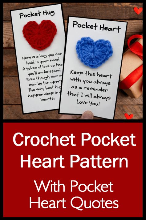 crochet-pocket-heart-pattern Pocket Hearts Free Pattern Crochet, Random Acts Of Kindness Crochet Pattern, Crocheted Pocket Hugs, Pocket Hugs Diy Crochet, Crochet Pocket Hug Heart Pattern, Crochet Get Well Soon Gifts, Pocket Heart Crochet, Crochet Pocket Hug Heart, Pocket Hugs Crochet Pattern