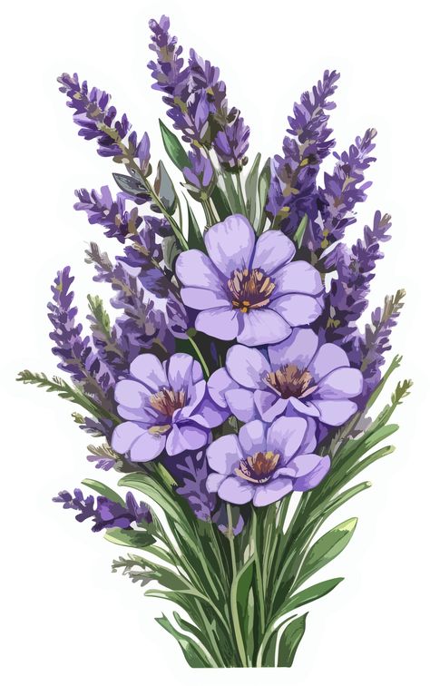 Lavender Flower Bouquet Cartoon with AI Generative Purple Flower Illustration, Floral Digital Art, Lavender Flowers Drawing, Draw Bouquet, Lavender Arts, Lavender Flower Drawing, Purple Flowers Drawing, Purple Flower Drawing, Bouquet Of Flowers Illustration