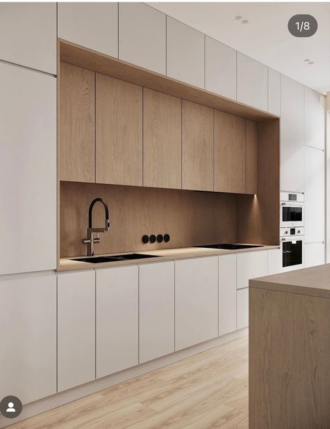 Small Scandinavian Kitchen, Husbil Makeover, Kitchen Shelf Design, Minimal Kitchen Design, Scandinavian Kitchen Design, Modern Kitchen Interiors, Kitchen Design Modern Small, House Design Kitchen, Scandinavian Kitchen