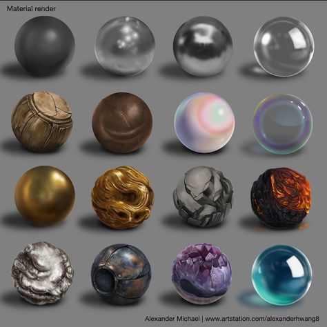 Sphere Texture, Texture Digital Art, Texture Reference, Material Studies, Texture Drawing, Jewelry Drawing, Art Texture, Digital Painting Tutorials, Digital Art Tutorial