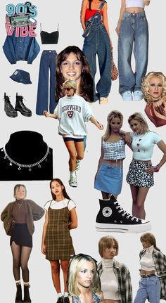 Decade Day Outfits 90s, Fashion Trends Through The Decades, 90's Does 60's, Annee 90 Outfit, Fashion Through The Decades Tik Tok, Gen Z Clothes, 90s Vibes Outfit, 90s Dress Up Day At School, 90s Fashion Collage