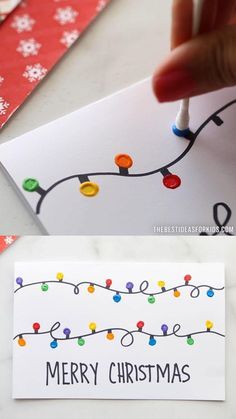 Paint Christmas, خريطة ذهنية, Christmas Card Art, Watercolor Christmas Cards, Christmas Card Crafts, Preschool Christmas, Q Tip, Diy Christmas Cards, Christmas Crafts For Kids