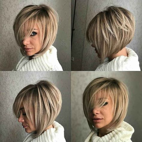 21 Coolest Ways to Get an Angled Bob with Layers Super Thick Hair Styles Medium, Stacked Bob Hairstyles For Fine Hair, Short Angled Bobs, Bob Hairstyles 2018, Tan Skin Blonde Hair, Angled Bobs, Κούρεμα Bob, Angled Bob Haircuts, Angled Bob Hairstyles