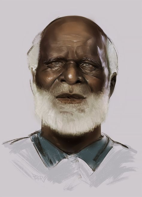 ArtStation - Old Man, Peter Xiao Old Man Character Design, Man Character Design, Old Black Man, Man Art, Man Character, Beard No Mustache, Afro Art, Black Man, Art Tutorial