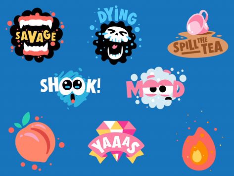 Animation Studio Logo Ideas, Stickers Animation, Sticker Animation, Stickers Graphic Design, Animation Sticker, Book Illustration Layout, Sticker App, Chinese New Year Design, Emoji Design