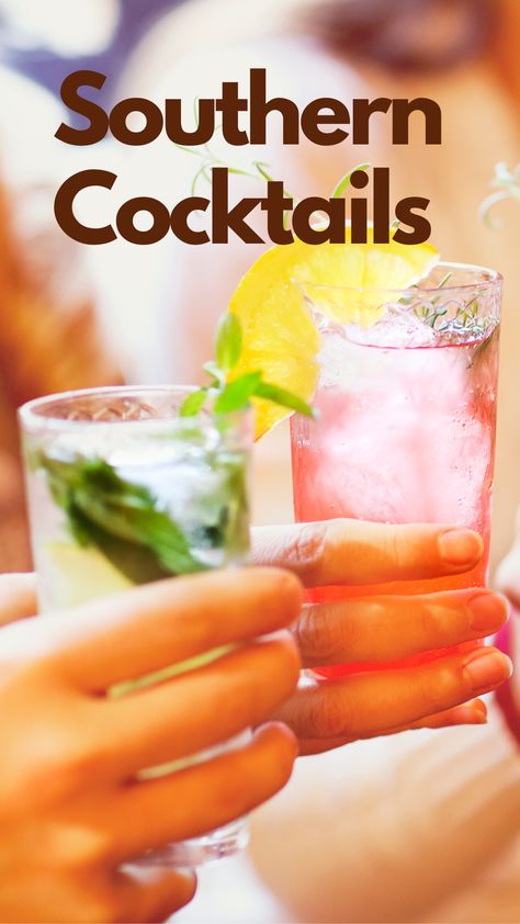 Southern Cocktails Southern Cocktails Recipes, Southern Comfort Drinks, Southern Cocktails, Southern Drinks, Southern Cocktail, Sweet Cocktails, Spring Cocktails, Sazerac, Classic Southern