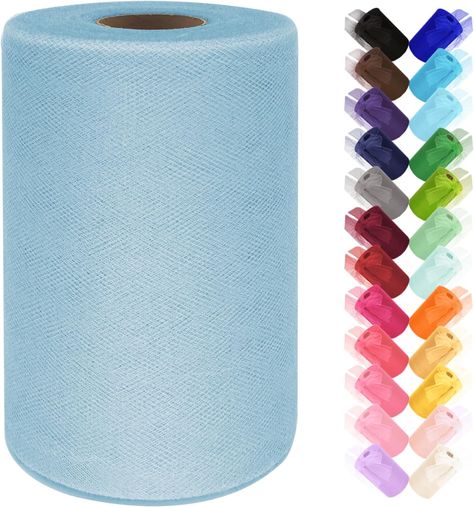 Amazon.com: Tulle Fabric Rolls 6 Inch by 100 Yards (300 ft) Tulle Ribbon Netting Spool for Tutu Skirt Wedding Baby Shower Birthday Party Decorations Gift Wrapping DIY Crafts, 28 Colors (Aqua Blue) Spring Ceremony, Diy Tutu Skirt, Gift Wrapping Diy, Diy Tulle, Fabric Rolls, Tulle Ribbon, Pew Bows, Diy Tutu, Tulle Material