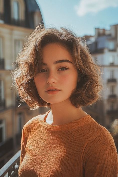 Autumn Breeze French Bob, French Bob Haircut, Parisian hairstyle, Parisian bob haircut French Bob With Side Part, French Bob Wedding Hair, French Bob Side Part, French Bob Blonde, 50s Bob, Curly French Bob, Parisian Bob, Parisian Hairstyles, French Bob Haircut