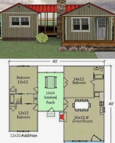 Design Case Mici, Dog Trot House Plans, Portable Building, Shed House, Shed With Porch, Wohne Im Tiny House, Shed Home, Cabin Floor, Tiny House Floor Plans