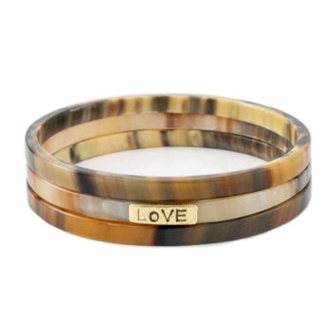 Trinity Horn Bangle - Tortoise Bangle - Love is Project Trinity Bracelet, Vietnamese Culture, Horn Bracelet, Dream Bracelet, Cow Horns, Wrist Game, Love Bracelet, Diffuser Bracelets, Bangle Set