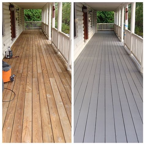 Painting a porch floor is easy, but don't do it the wrong way. Check out my tips on how to prep and paint wooden porch flooring. Painting A Porch, Painted Deck Floors, Painted Porch Floors, Floor Paint Colors, Porch Wood, White Porch, Tips For Painting, Porch Paint, Porch Tile