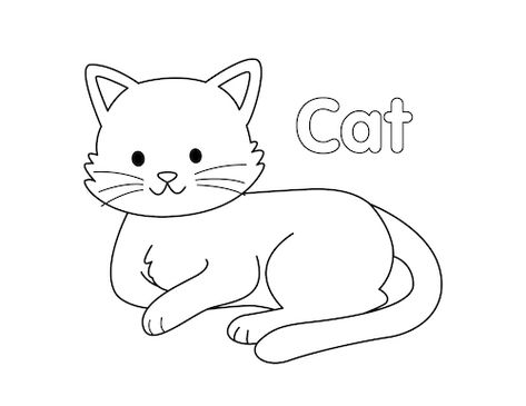 FarmAnimal_ColoringSheets Pets Coloring Pages Free Printable, Pet Animals Activity For Preschool, Pet Animals Worksheets For Kids, Cat Printables Free, Pets Activities Preschool, Cat Activities For Preschool, Small Cat Drawing, Pet Animals Drawing, Cat Colouring Pages