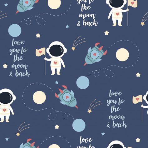 Space Pattern, Cute Astronaut, Desain Quilling, Kids Fabric, Space Print, Kids Wallpaper, Pattern Illustration, Kids Prints, Kid Spaces