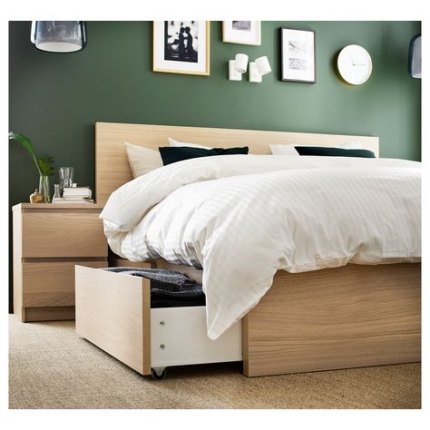 Malm Bed Frame, High Bed Frame, Ikea Malm Bed, Cama Ikea, Malm Bed, Design Ložnic, High Bed, Head Boards, High Beds