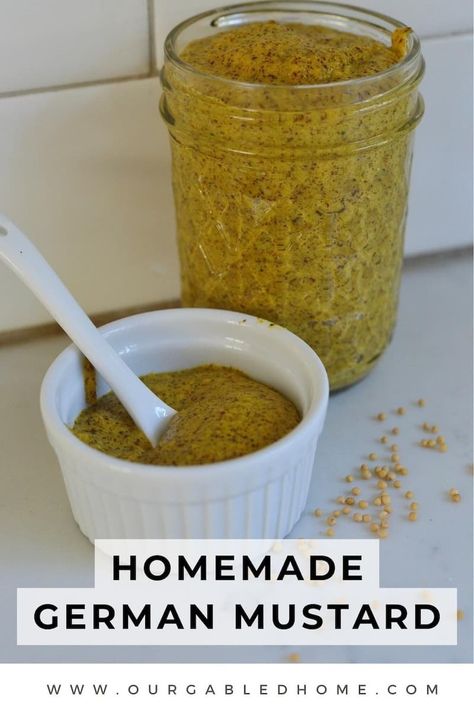 Skip lackluster store-bought mustard and instead make your own. This recipe is very easy to make and you will end up with a delicious, whole-grain German-style mustard that is full of flavor! It is perfect for all your grilled meats, sausages, and brats. German Mustard Recipe, Beef Massaman Curry, Homemade Mustard, Mustard Dip, Canning Jar Labels, Mustard Recipe, Small Food Processor, Tailgate Food, Spice Recipes