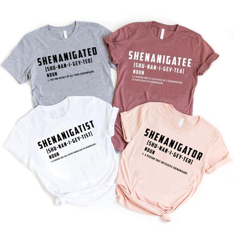 PRICES MAY VARY. Finding something fabulous & funny to wear as matching outfits on vacation, drinking party? If so, you will surely love this tee! Cool and hilarious outfits for couples on any occasion. SHENANIGATOR, SHENANIGATEE, SHENANIGATED, SHENANIGATIST Great Present Idea for Men / Women - Team Quote - Shenanigator Definition Shirt. Cool present for dad, father, brother, husband, boy, girl, uncle, toddler, baby, mom, mother, ladies, youth, friend, family on Birthday Party / St Paddy's Feast Fall Birthday Ideas For Women, Birthday Matching Outfits Friends, Group Shirts Ideas Friends Vacation, Group Trip Shirts, Group Vacation Shirts, Vacation Shirts Family, Funny Vacation Shirts, Group Vacation, Group Trip