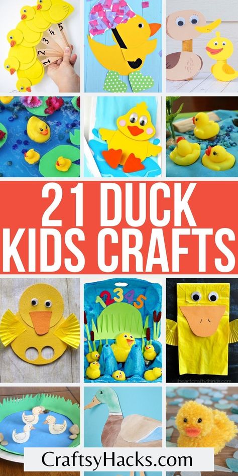 If you are looking for inspiration for more educational crafts for your kids you need to know these cute crafts for kids. Learning about ducks can be much more fun when you incorporate these creative craft ideas. #Crafts #KidsCraft Duck Crafts For Preschoolers Art Projects, Duck Art For Preschoolers, Make Way For Ducklings Craft, Pre K Duck Craft, Duck Puppet Craft, Duck Crafts Preschool, 5 Little Ducks Craft, D Is For Duck Craft, Duck Template Free Printable