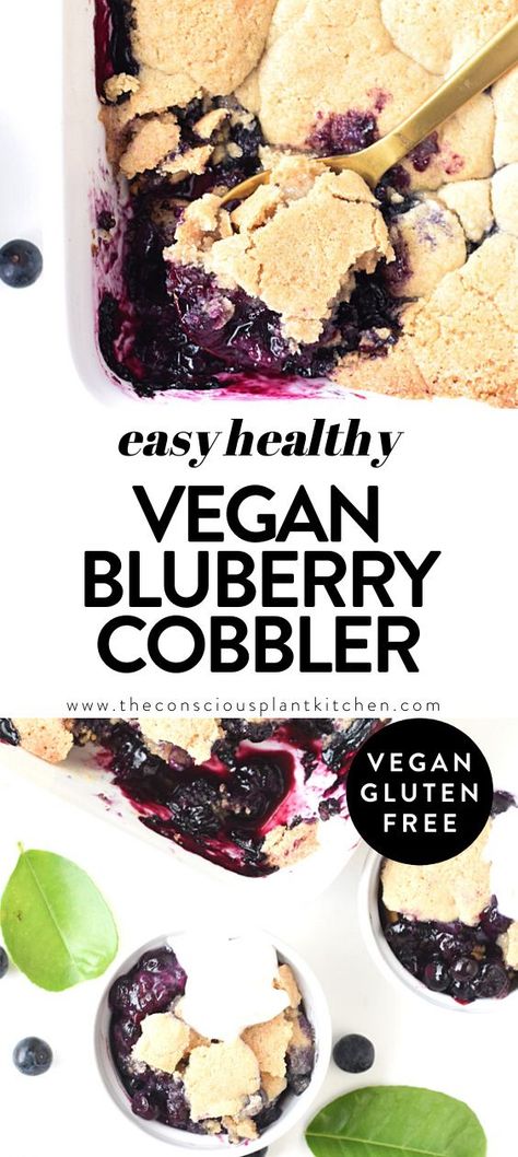 Blueberry Cobbler Gluten Free, Vegan Blueberry Cobbler, Vegan Cobbler, Gf Brownies, Gluten Free Vegan Recipes Desserts, Vegan Dessert Bars, Blueberry Cobbler Recipes, Vegan Pie, Blueberry Desserts