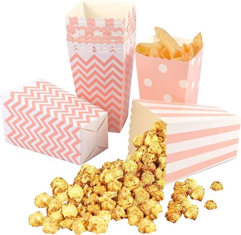 Cardboard Candy Container, Reusable Popcorn Bucket, Popcorn Holder, Popcorn Favor Boxes for Popcorn Sweet Candy Party Movie Night Birthday (Pink) Movie Theater Night, Popcorn Holder, Popcorn Favors, Movie Themed Party, Popcorn Boxes, Popcorn Party, Popcorn Bags, Gift Wrap Box, Popcorn Box