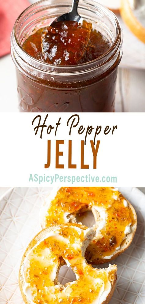 Hot Pepper Canning Ideas, Sweet And Hot Pepper Jelly, Freezer Hot Pepper Jelly Recipe, Canning Hot Pepper Jelly, Easy Hot Pepper Jelly Recipe, Pepper Jelly Recipe No Pectin, Recipes With Hot Peppers, Hot Pepper Jelly Recipe Canning, Hot Jelly Recipe