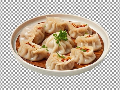 Plate of dumplings or momos on transpare... | Premium Psd #Freepik #psd #transparent #transparency #without #oriental-food Momo Food, Steamed Momos, Pasta Art, Chinese Background, Animation Storyboard, Food Png, Dumplings, Graphic Resources, Transparent Background