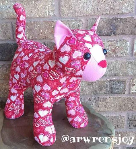 Cat Stuffed Animal Pattern Free, Free Cat Patterns To Sew, Stuffed Cat Pattern Free Sewing, Hello Kitty Sewing Pattern, Free Cat Sewing Pattern, Fabric Animals Patterns Free Sewing, Cat Doll Pattern Free, Cat Sewing Pattern Free, Free Stuffed Animal Patterns Sewing