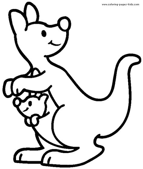 Ducks 'n a Row: Preschool Game - Letter K is for Kangaroo Kangaroo Drawing, Cute Australian Animals, Kangaroo Art, Zoo Animal Coloring Pages, Baby Coloring Pages, Easy Animal Drawings, Animal Templates, Preschool Coloring Pages, Printable Animals