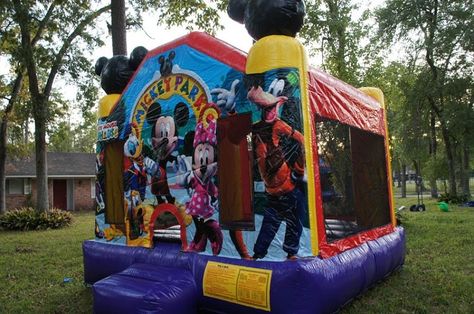 Mickey Mouse Birthday Party Ideas, Mickey Clubhouse, Mickey Birthday Party, Bouncy House, Mickey Mouse Theme, New Mickey Mouse, Mickey Mouse Birthday Party, Mickey Birthday