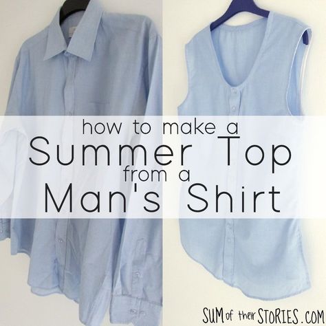 How to sew a simple top from a men's button down shirt — Sum of their Stories Craft Blog Boxy Tee Pattern, Recycled Mens Shirt, Shirt Upcycle, Celtic Quilt, Mens Shirt Refashion, Summer Top Pattern, Upcycle Clothing, Sewing And Embroidery, Shirt Sewing