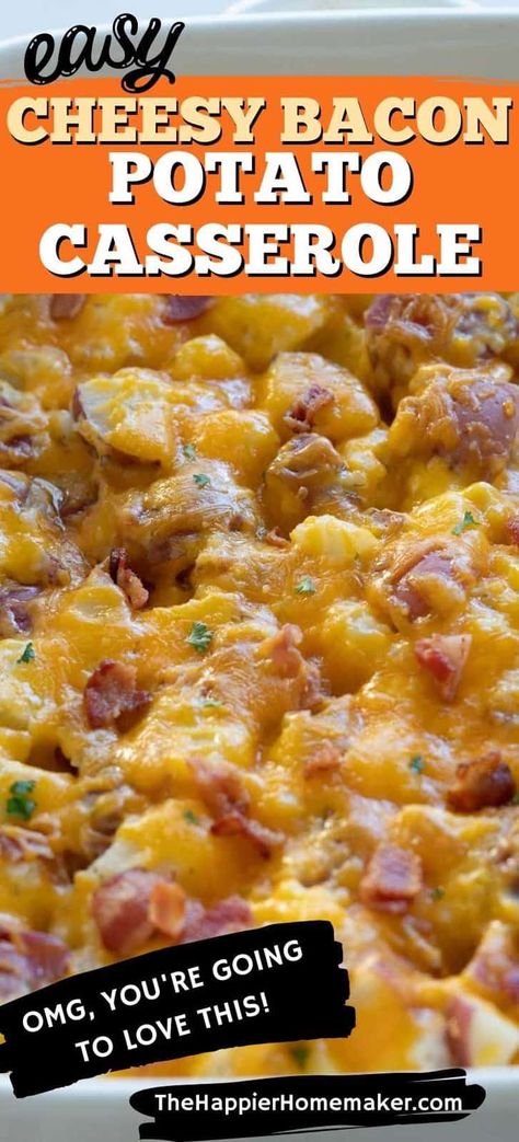 Baked Potato Casserole With Bacon, Cheesy Bacon Potatoes Oven, Ham And Bacon Cheesy Potatoes, Cast Iron Cheesy Potatoes, Fried Potatoes With Cheese, Cheesy Bacon Hashbrown Casserole, Cheesy Potatoes Without Sour Cream, Bacon Egg Potato Cheese Casserole, Loaded Potato Casserole Recipes