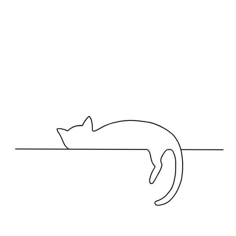 Cat Tattoo Simple, 심플한 그림, Pola Bordir, Cat Tattoo Designs, Minimalist Drawing, 강아지 그림, Mini Drawings, Cat Tattoo, Wire Art