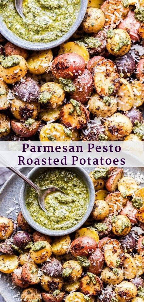 Roasted Potato Recipes, Potato Side Dishes, Dinner Sides, Veggie Side Dishes, Baked Potatoes, Pesto Sauce, Potato Dishes, Side Recipes, Veggie Dishes