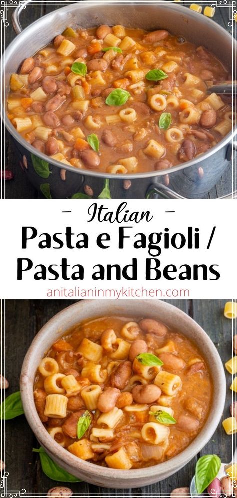 Macaroni And Bean Soup, Soup With Pasta In It, Soups Italian, Pasta Fazool Soup, White Bean Pasta Soup, Cannellini Soup, Pasta Fagoli, Italian Bean Soup, Italian Soups