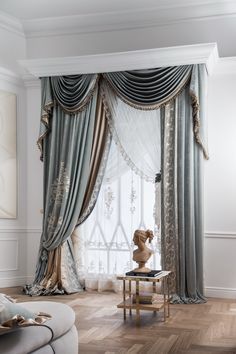 Versailles - Rideaux Shabby Chic, Fancy Curtains, Classic Curtains, Antonovich Design, Luxury Curtains, Elegant Curtains, 아파트 인테리어, Curtains Living, Home Curtains