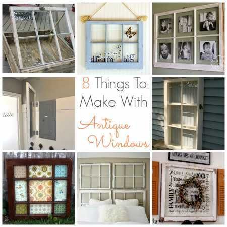 We've already done the "window as picture frame" thing, but here are 7 other things to try Old Window Crafts, Window Frame Picture, Old Window Projects, Old Window Frames, Repurposed Windows, Window Crafts, Old Window Frame, Window Projects, Antique Windows