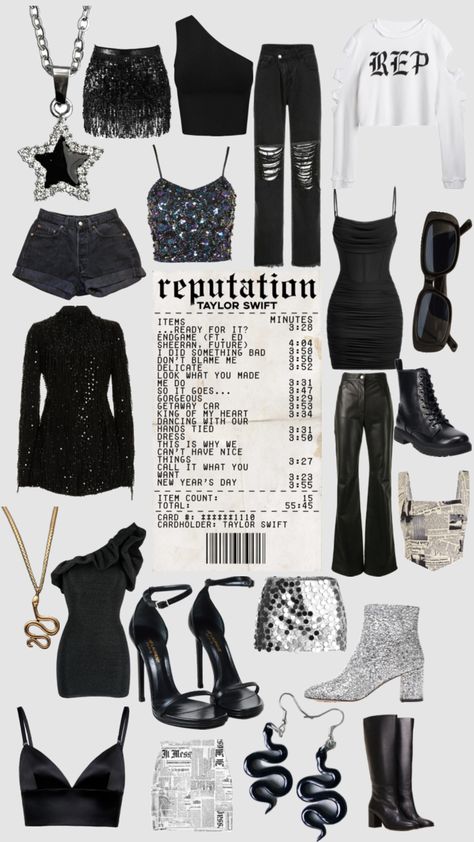 Reputation Dress Ideas, Ideas Eras Tour Outfits Reputation, Reputation Era Outfits Ideas, Cold Eras Tour Outfits, Eras Tour Outfits Mom, Eras Tour Outfits Rep, Reputation Fits, Reputation Inspired Outfits, Reputation Outfit Ideas