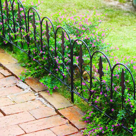 PRICES MAY VARY. Unit Dimensions：H 18" x W 20". Net Weight: 12 LB. Package Include: 5 panels x Decorative Fences. The whole length of the black metal garden fence border is 8.4FT long when you connect all of them. Enduring Material：Made of high-quality iron, this garden fence is strong and enduring, able to withstand harsh outdoor weather conditions and resist rust and corrosion. Elegant Design：This 5 Pack Iron garden fence is an ideal choice for creating an elegant border for your lawn or garde Iron Garden Fence, Garden Fence Border, No Dig Fence, Metal Garden Fence, Decorative Garden Fence, Fence Border, Low Fence, Fence Metal, Metal Garden Fencing