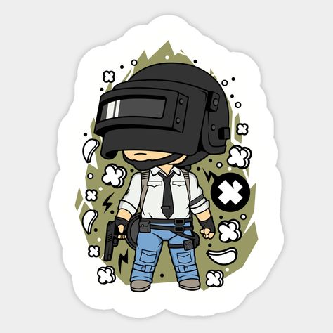 Pubg Pop Art -- Choose from our vast selection of stickers to match with your favorite design to make the perfect customized sticker/decal. Perfect to put on water bottles, laptops, hard hats, and car windows. Everything from favorite TV show stickers to funny stickers. For men, women, boys, and girls. Pubg Stickers, Mobile Stickers, Easy Love Drawings, Cover Boy, Boys Sticker, Custom Air Force 1, Love Drawings, Cool Art Drawings, Sticker Art