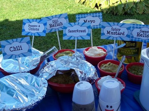 Blues Clues Birthday Party, Blues Clues Birthday, Blue's Clues Birthday Party, Blue Clues, First Birthday Board, Clue Party, Hot Dog Bar, Party Food Themes, Food Cards