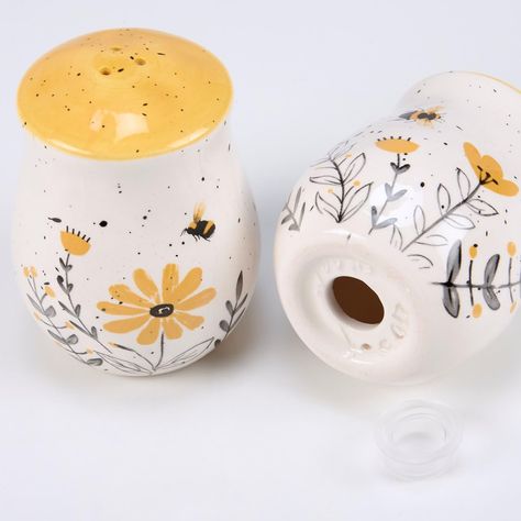 PRICES MAY VARY. set of ceramic salt and pepper shakers displaying a bee inspired design with handmade details SPRING THEME: Coordinates well with Spring, Summer, & Bee themed tablescapes EASY TO CLEAN: Dishwasher safe for easy cleaning UNIQUE DETAIL displaying a bee inspired design with handmade details DESIGNED IN THE USA: Proudly designed in the USA Bee Kitchen Theme, Themed Tablescapes, Bee Kitchen Decor, Bee Inspired, Primitives By Kathy, Bee Decor, Spring Theme, Bee Gifts, Clean Dishwasher