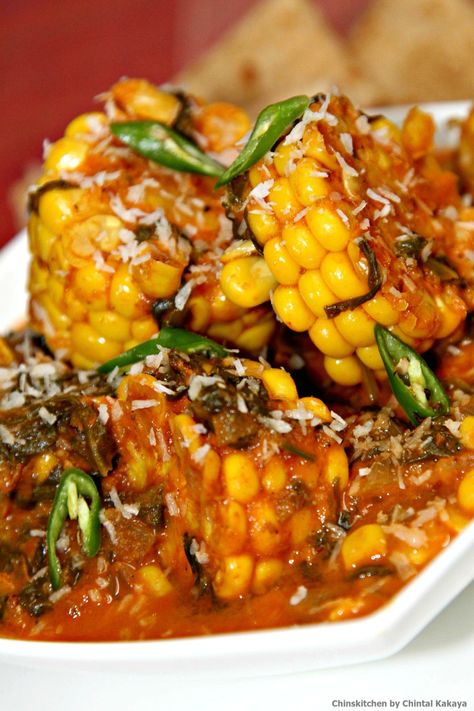 Spicy Corn On The Cob, Corn Curry, Beans And Potatoes, Kenyan Food, Spicy Corn, Masala Spice, Spinach Curry, Veg Dishes, Time After Time