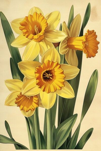 11 Daffodil Images - Yellow Beauties! - The Graphics Fairy Vintage Daffodil, Daffodil Images, Daffodil Day, Abstract Painting Acrylic Modern, Yellow Spring Flowers, Daffodil Flowers, Botanical Flowers Print, Narcissus Flower, Botanical Flower Art