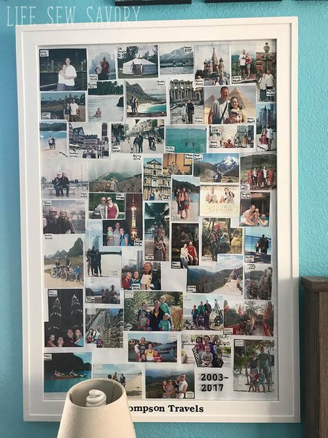 Framed Photo Collage Wall, Pictures In Frames Ideas, Travel Photo Frame Ideas, Photo Collage In One Frame, Memories Frame Ideas, Polaroid Frame Collage, Collage Of Photos Aesthetic, Big Collage Picture Frame, Photo College In Frame