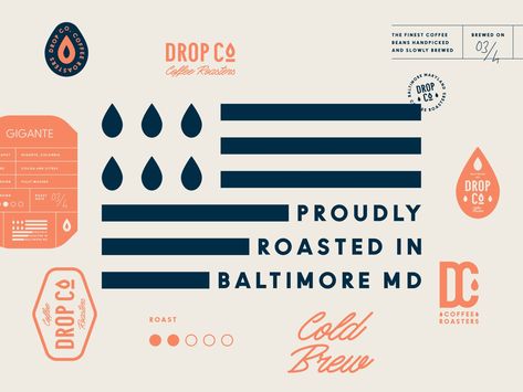 Network Branding, Beer Branding Design, Americana Design, Identity Design Inspiration, Drop Logo, Coffee Roaster, Coffee Logo, School Inspiration, Coffee Branding