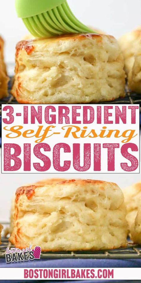 Biscuit Recipe Using Self Rising Flour, Biscuit Recipe With Self Rising Flour, Homemade Buiscits Recipes, Self Rising Biscuits, Self Rising Biscuits Recipe, Biscuits Self Rising Flour, 3 Ingredient Biscuit Recipe, Biscuits And Gravy Breakfast Casserole, Biscuits And Gravy Breakfast