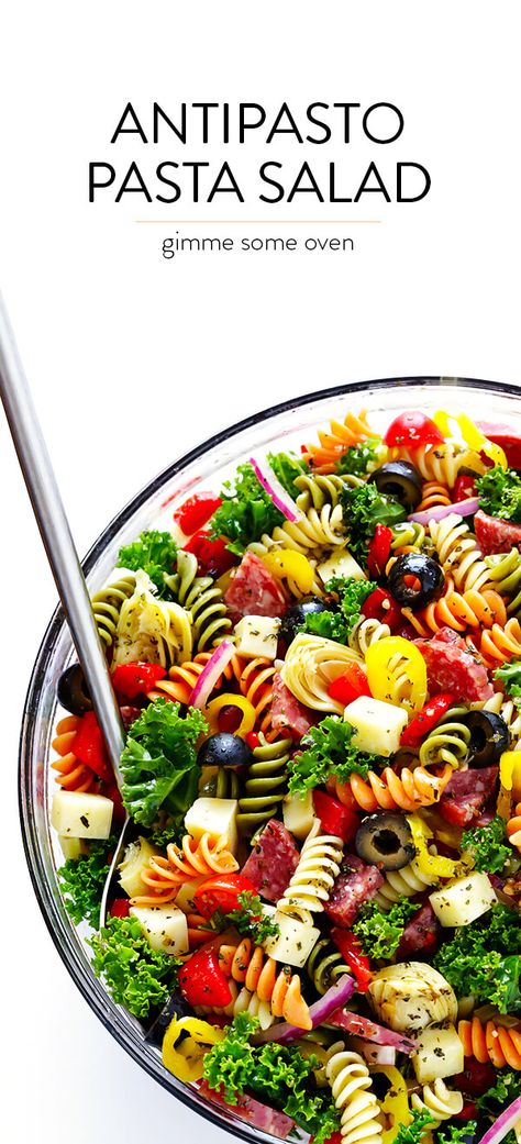 Rainbow Antipasto Pasta Salad | Gimme Some Oven Antipasto Pasta Salad, Antipasto Pasta, Rainbow Pasta, Antipasto Pasta Salads, Antipasto Salad, Easy Pasta Salad Recipe, Gimme Some Oven, Easy Pasta Salad, Italian Pasta