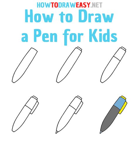 How to Draw a Pen Step by Step #Pen #PenDrawing #EasyPenDrawing #PenDrawings #EasyDrawings #HowtoDrawaPen #HowtoDrawaPenEasy #EasyPenDrawing #PenDrawingTutorial #Painting Pen Easy Drawing, Pen Drawings Easy, Pen Drawing Easy, Pen Drawing Simple, Easy Pen Drawing, Draw Objects, Art Steps, Elementary Drawing, Drawing Classes For Kids