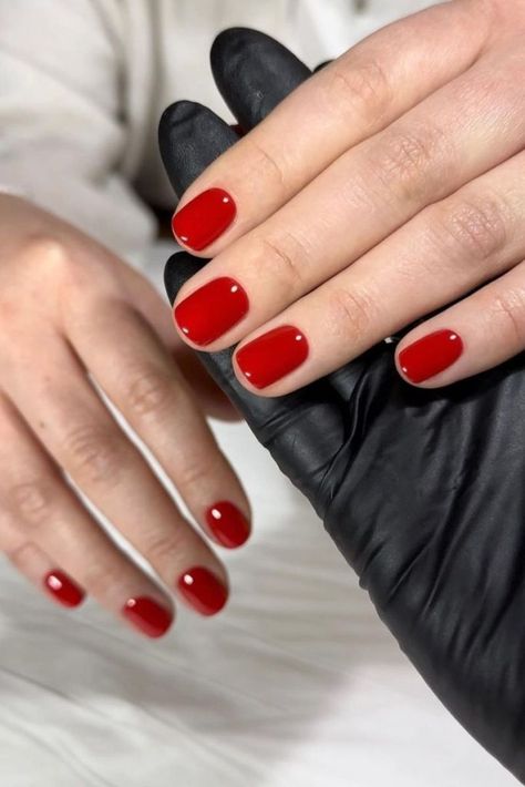 24 Red Nail Ideas to Try If You Want to Test The "Red Nail Theory" | The Everygirl The Red Nail Theory, Red Nail Ideas, Red Nail Theory, Nail Theory, Engagement Nails, Bright Red Nails, New Nail Trends, Red Manicure, Red Nail