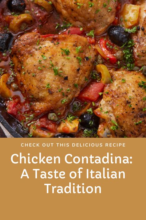 Chicken Contadina Rustic Italian Recipes, Italian Thanksgiving, Italian Chicken Dishes, Italian Chicken Recipes, Hearty Meal, Chicken Dish, Italian Chicken, Italian Recipes Authentic, Italian Dishes